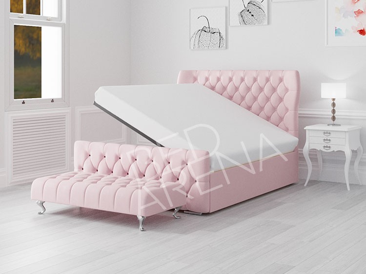 Dusty Pink Westminster Ottoman Storage Bed