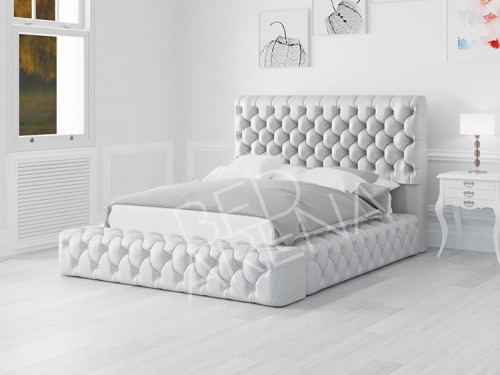 Empress White Faux Leather Double Bed