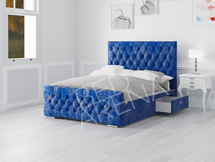 Boston Small Double Bed Blue