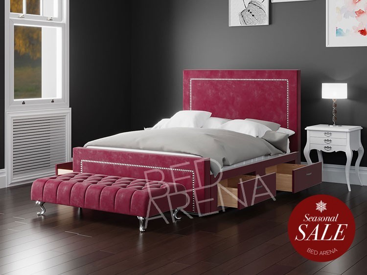 Calvin Range Sleigh Bed All Sizes, Queen Size Sleigh Bed Frame
