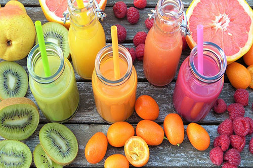 selection of fruit smoothie drinks